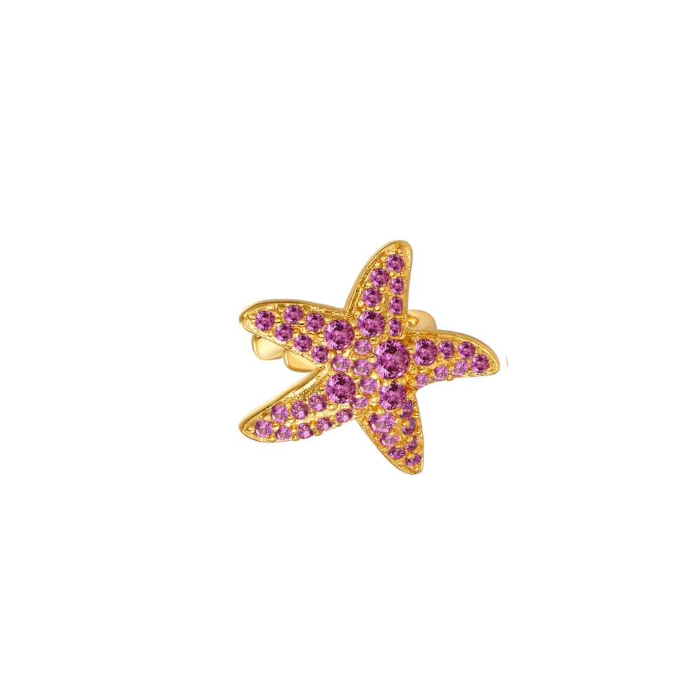 Ruby Starfish Ear Cuff