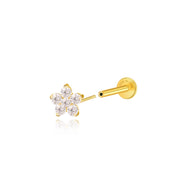 Titanium Nova Flower Stud - Vertical Helix
