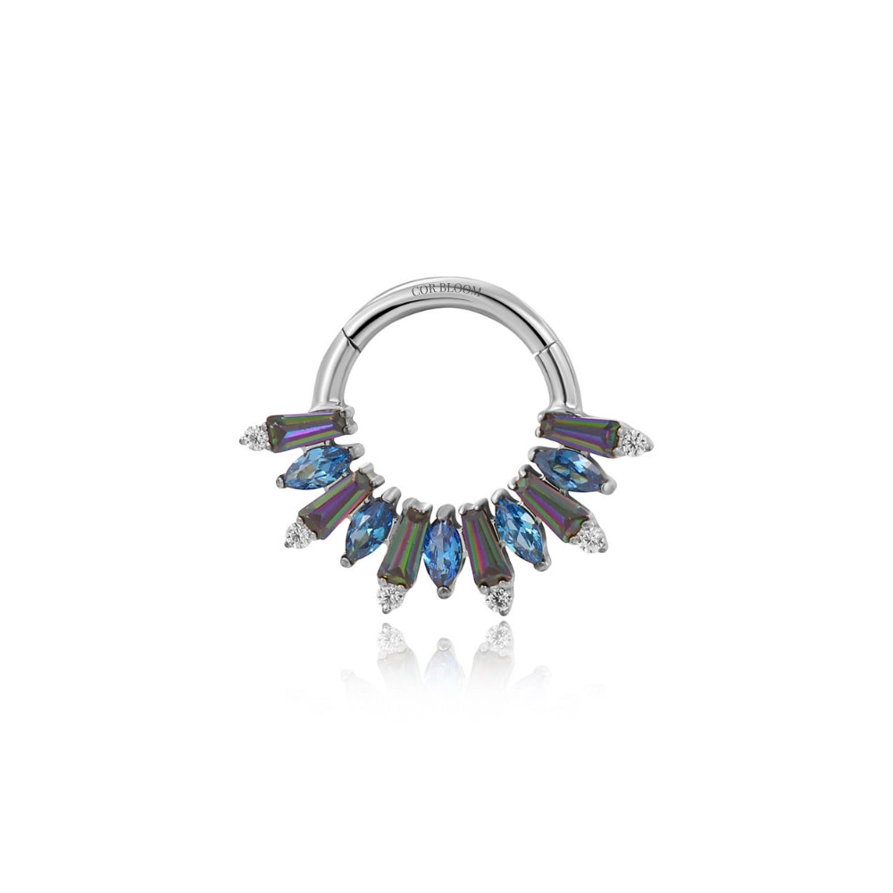 Titanium Perseus Clicker - Dark Iridescent & Blue Sapphire