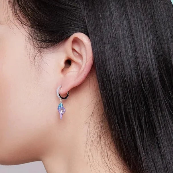Dreamy Conch Opal Pave Hoop Earrings