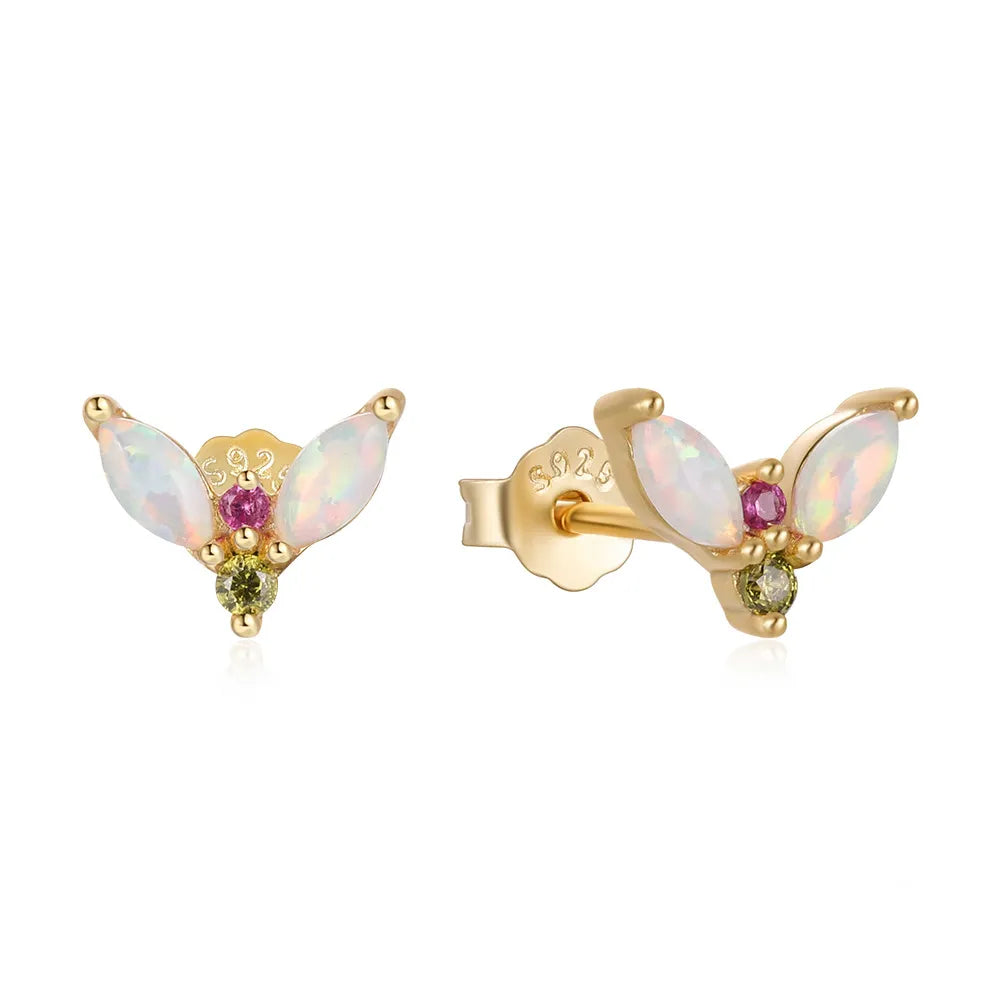 Opal Butterfly Stud Earrings
