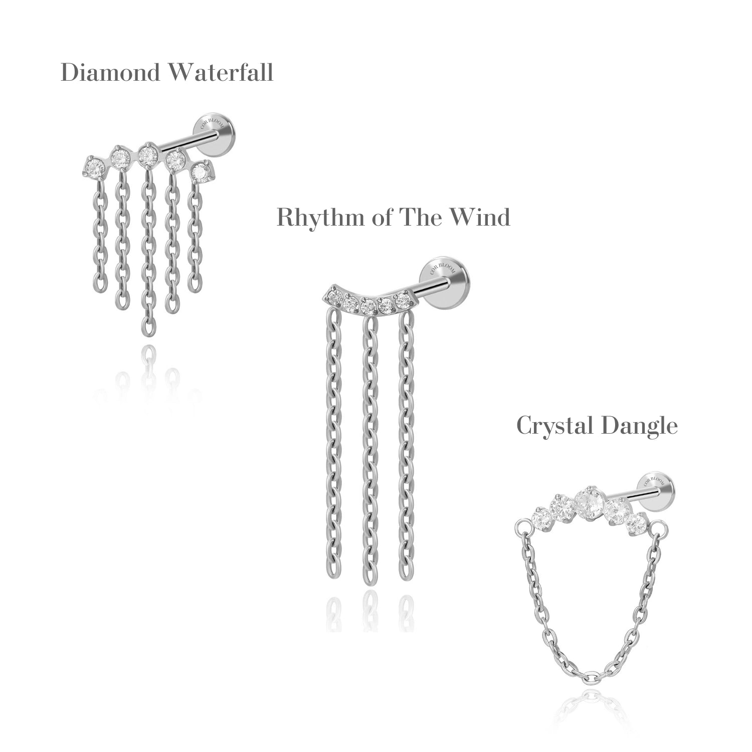 Titanium Rhythm of The Wind Flat Back Stud