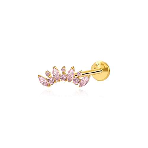 Titanium Eliora Pink Crown Flat Back Stud