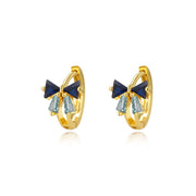 Yelena Ocean Bow Hoop Earrings - Blue Sapphire & Aquamarine