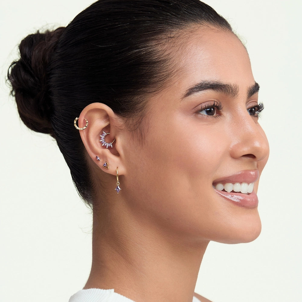 Alaia Amethyst Kite Hoop Earrings
