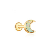 Titanium Charisma Opal Moon Flat Back Stud