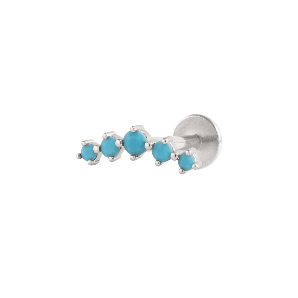 Curved Turquoise Flat Back Piercing Earring  Flat back earrings, Helix  jewelry, Star cartilage earring