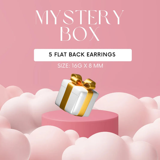 Mystery Box - 5 Flat Back Earrings (16gx6/8mm）