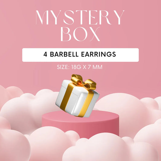 Mystery Box - 4 Barbell Earrings (18gx7mm)