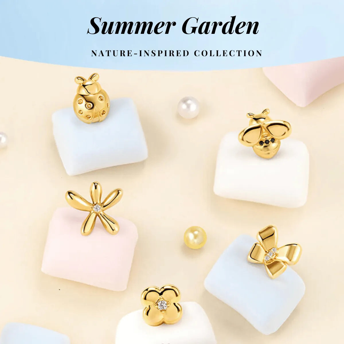Spring Butterfly Diamond Stud Earrings