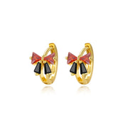 Yelena Black & Red Bow Hoop Earrings - Red Reign
