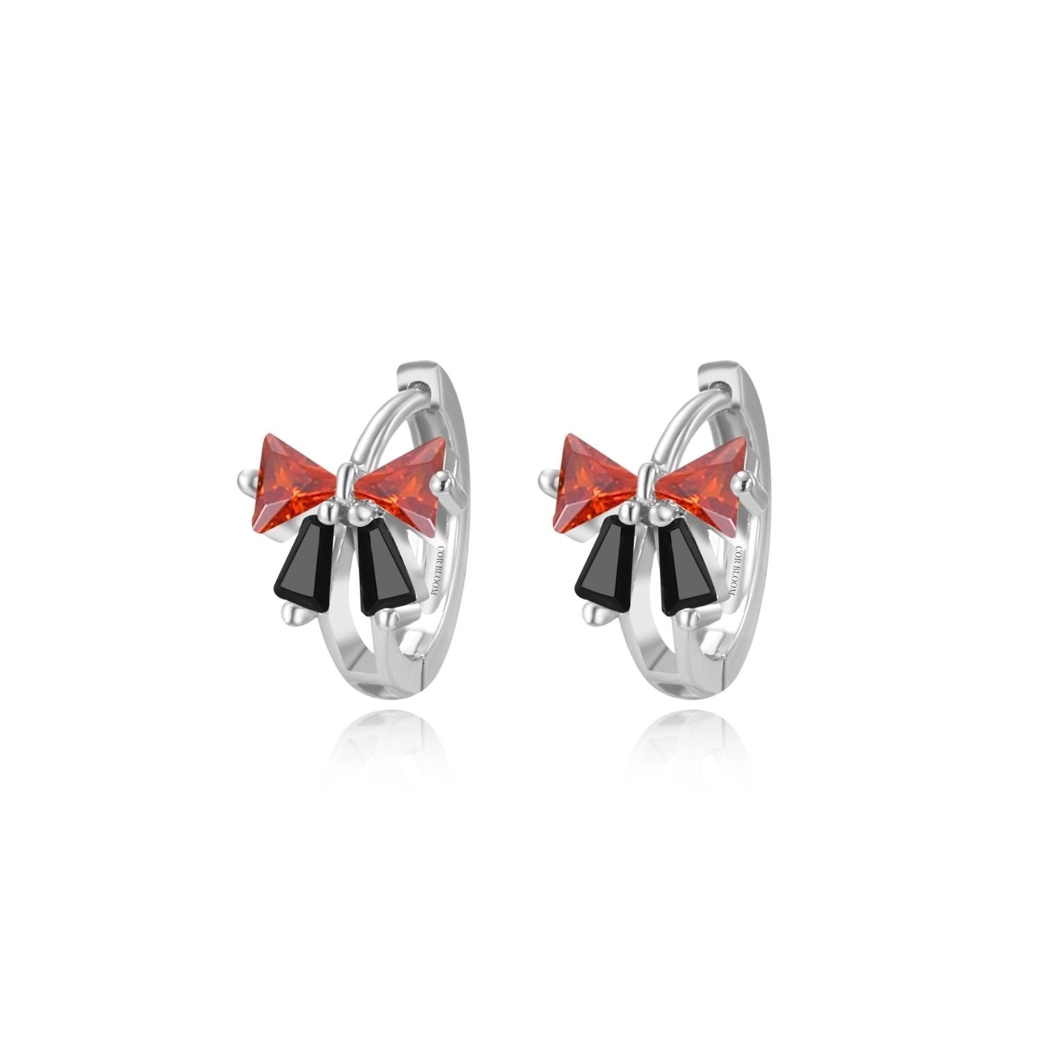 Yelena Black & Red Bow Hoop Earrings - Red Reign