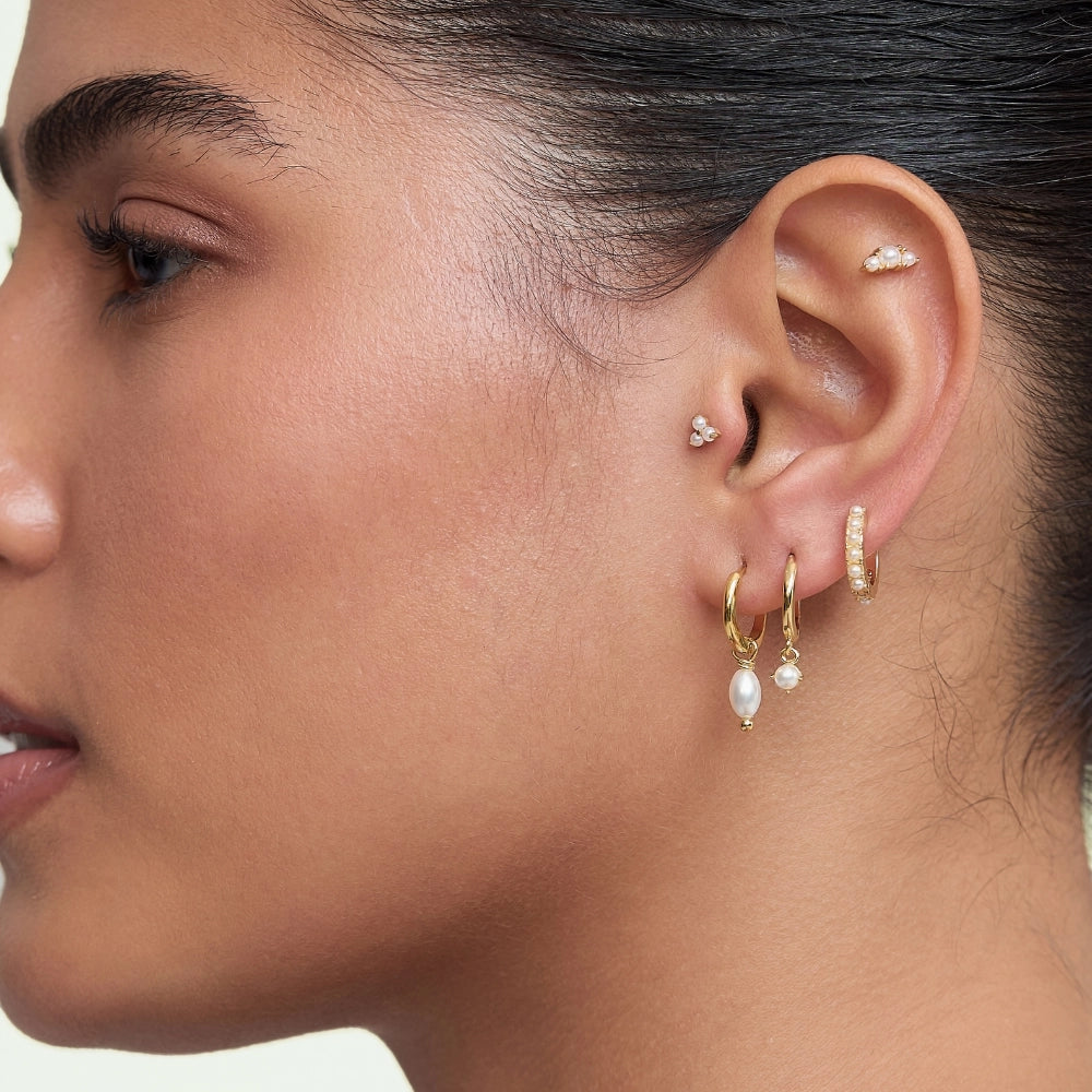 Lorelai Trio Pearl Flat Back Stud