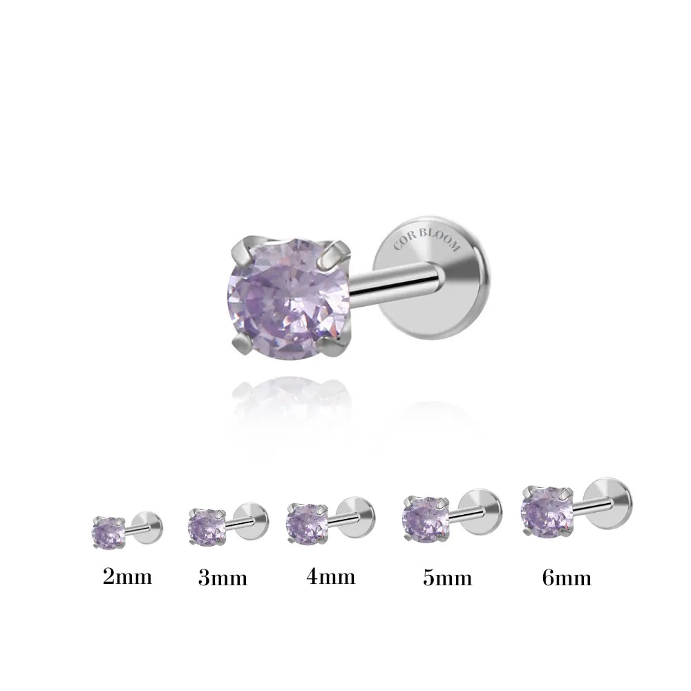 Titanium Multisize Lilac Purple Piercing Earring
