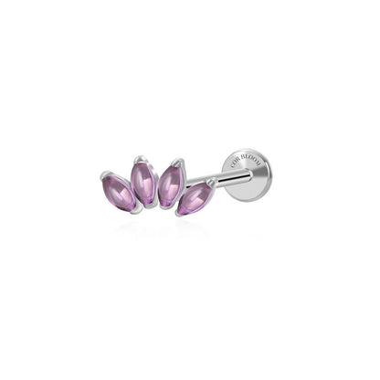 Titanium Purple Crystal 5-Petal Marquise Stud