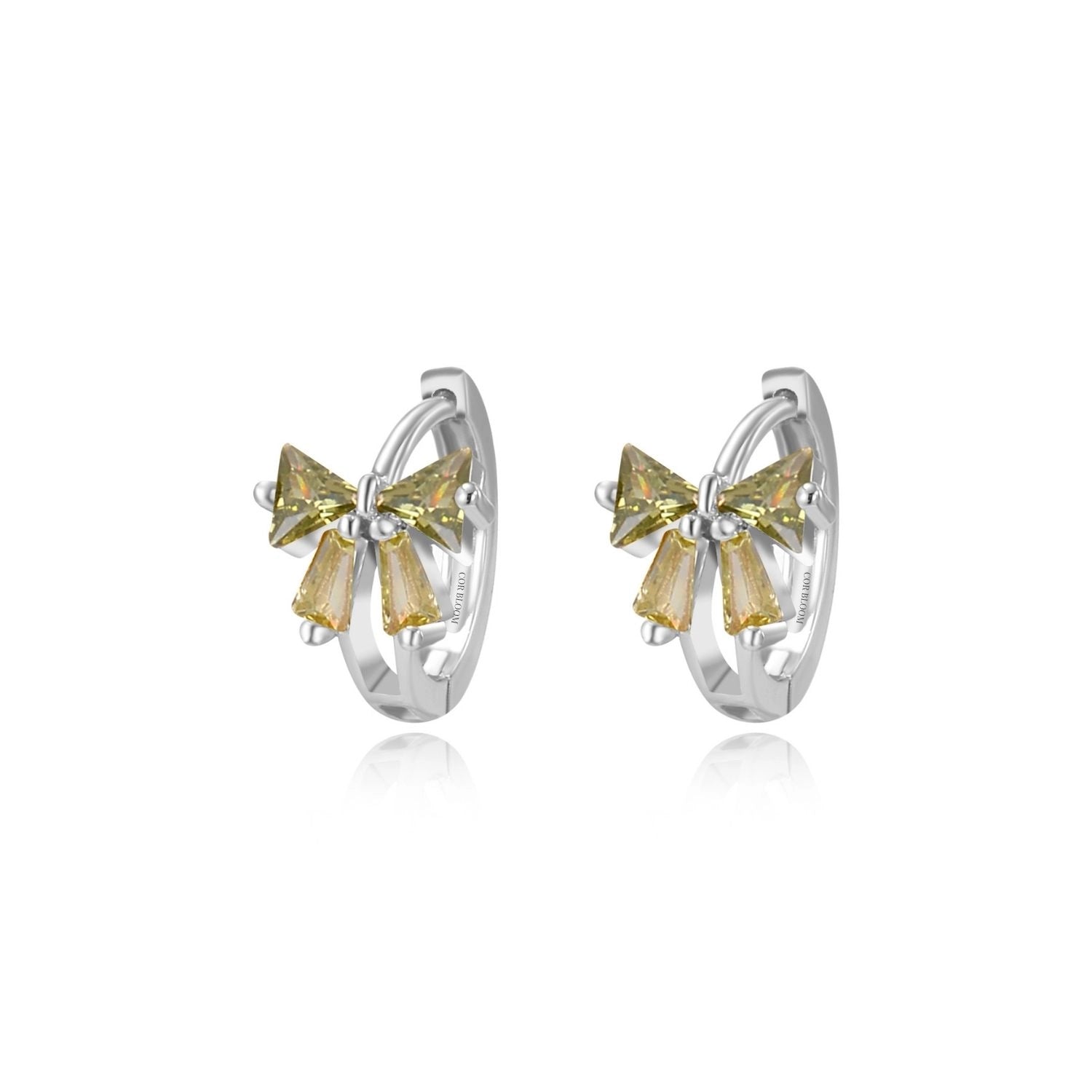 Yelena Peridot Bow Hoop Earrings