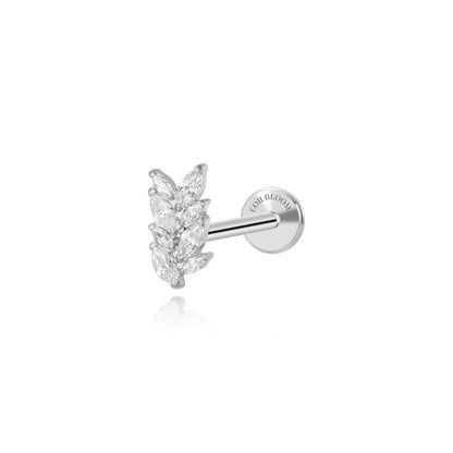 Titanium Crystal Rice Spike Flat Back Stud