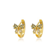 Yelena Peridot Bow Hoop Earrings