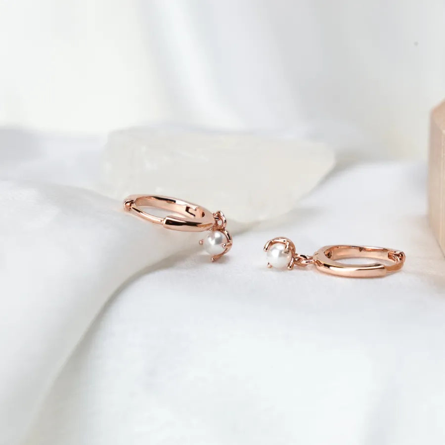 Waverley White Baby Pearl Hoop Earrings