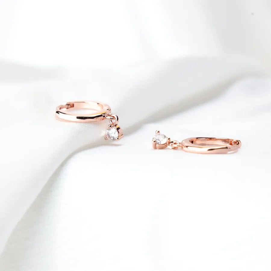 Elsa White Crystal Mini Bling Hoop Earrings