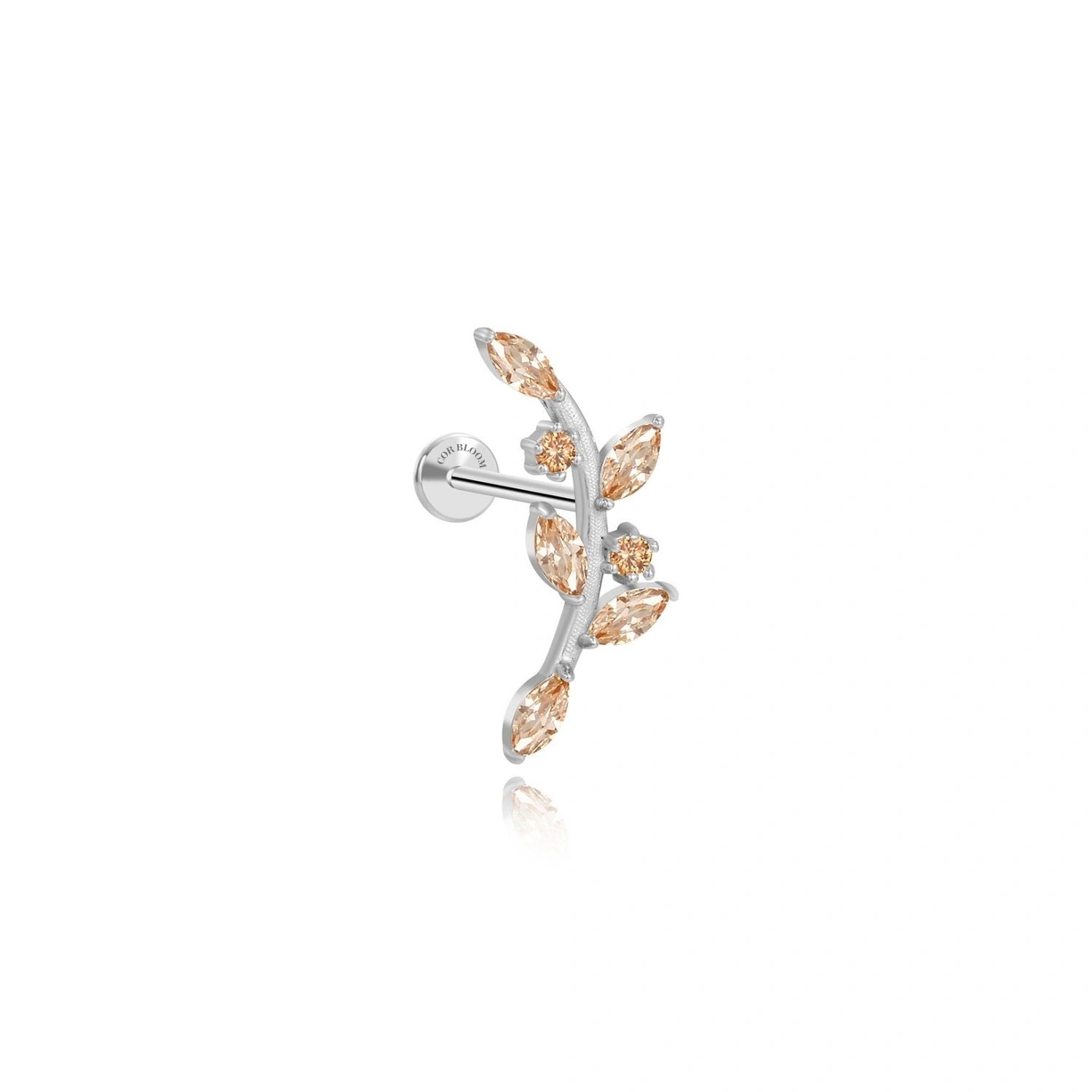 Dainty Autumn Leaf Climbing Piercing Stud