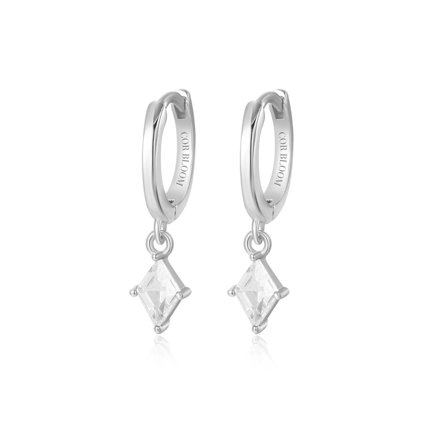 Alaia White Crystal Kite Hoop Earrings