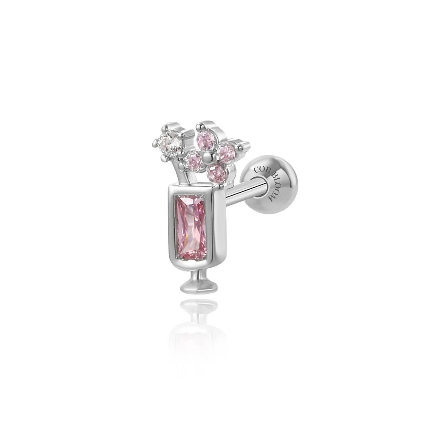 Four-leaf Clover Cocktail Screw Back Stud Earring