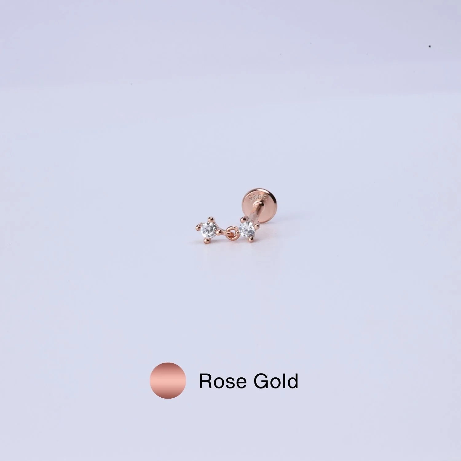 Mini Dangle Duo CZ Flat Back Stud