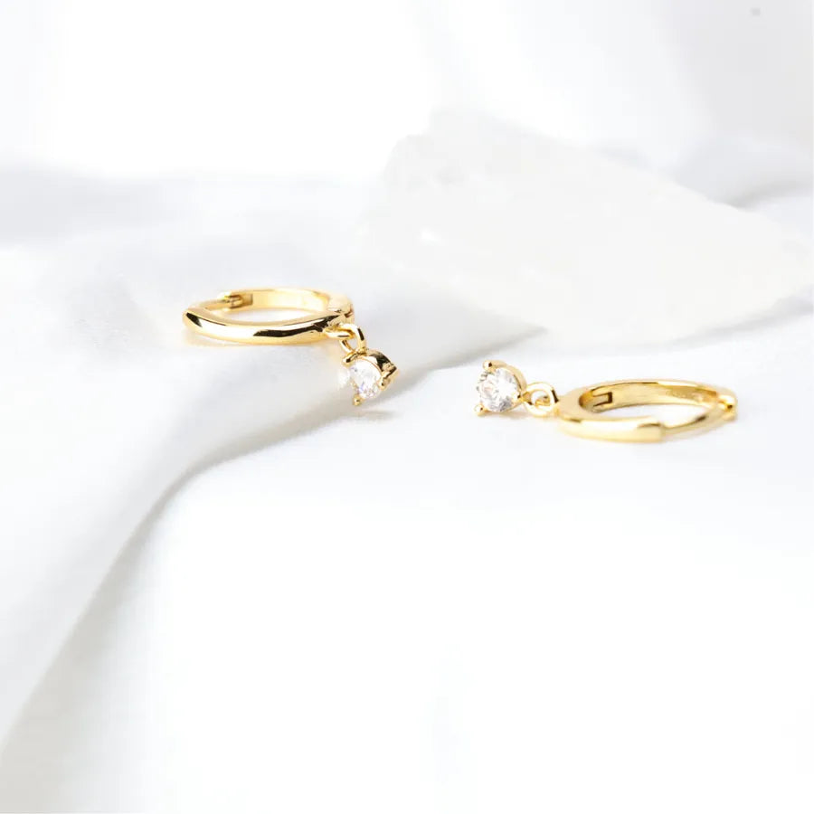 Elsa White Crystal Mini Bling Hoop Earrings