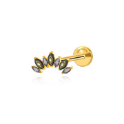 Titanium 7-Petal Abalone Crown Flat Back Stud