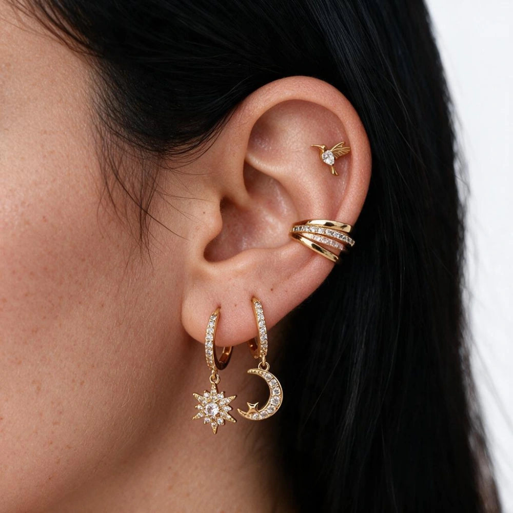 Titanium Diamond Frida Bird Stud