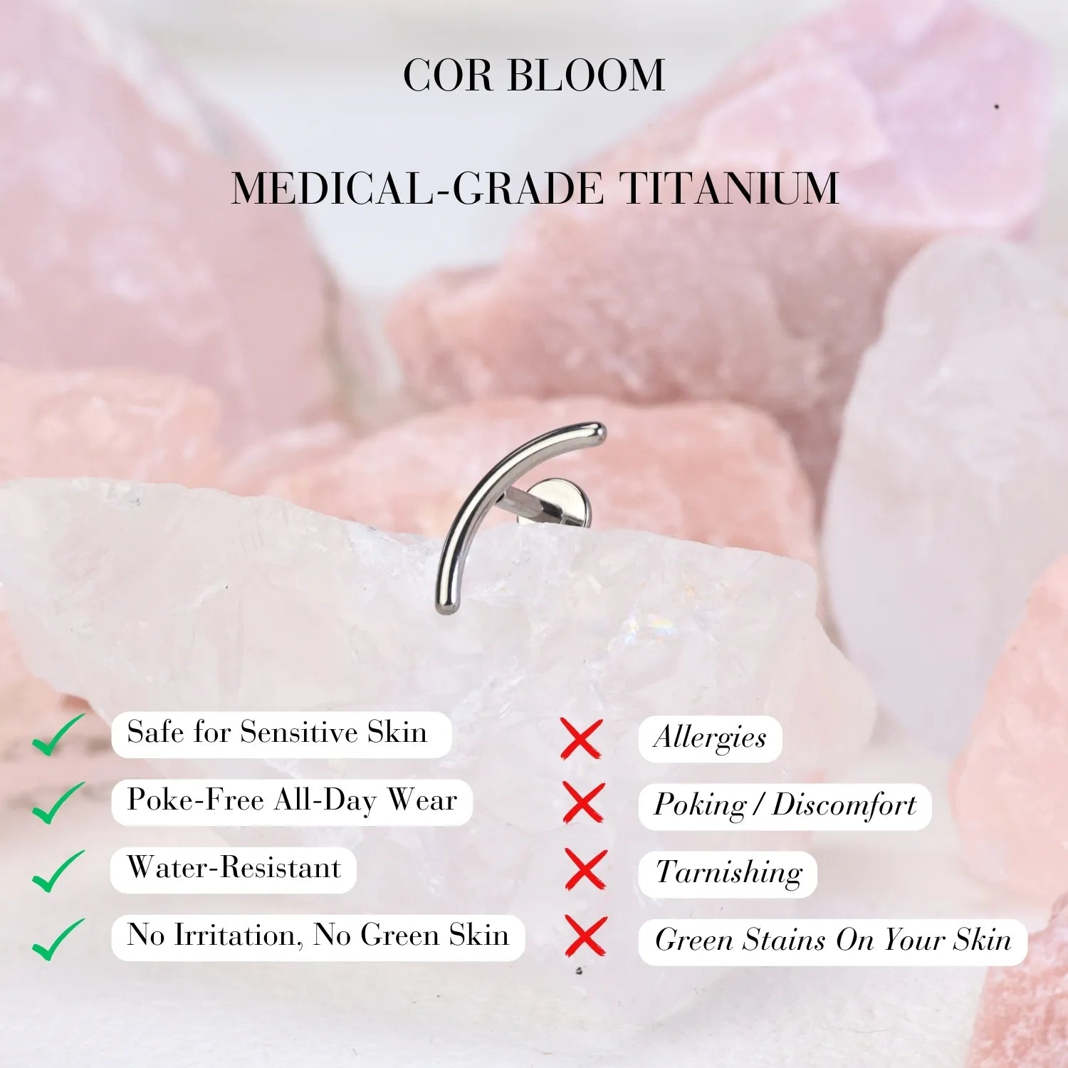 Titanium Iro Minimal Line Flat Back Stud