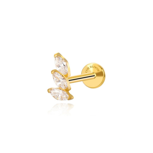 Titanium Trio Graduate Marquise Flat Back Stud