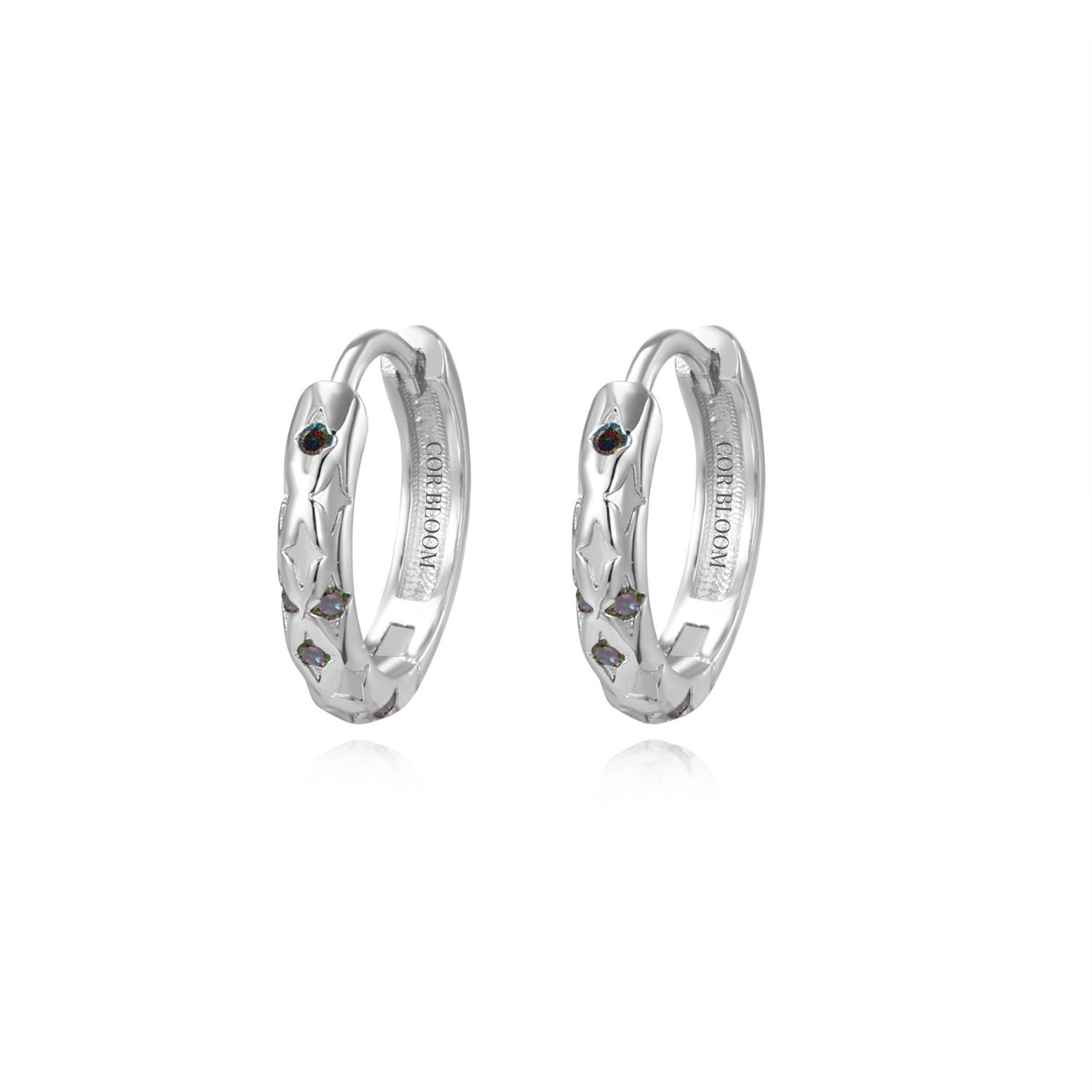 Classic Star Huggie Earrings - Dark Iridescent Gem