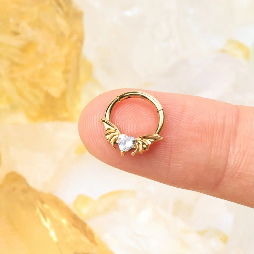 Titanium Uriel Diamond Angel Heart Clicker