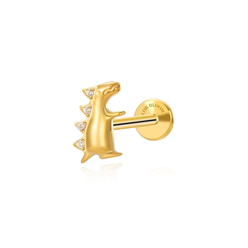 Titanium Cute Dinosaur Flat Back Stud