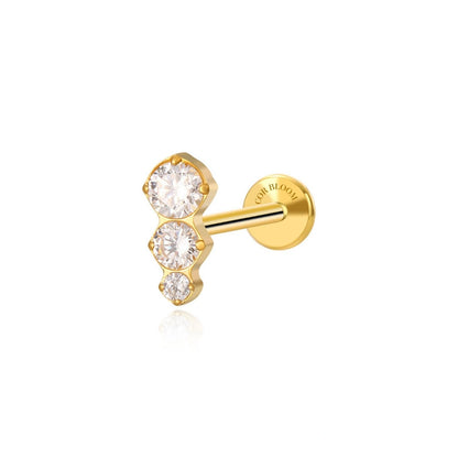 Titanium Minimal Graduate Crystal Flat Back Stud