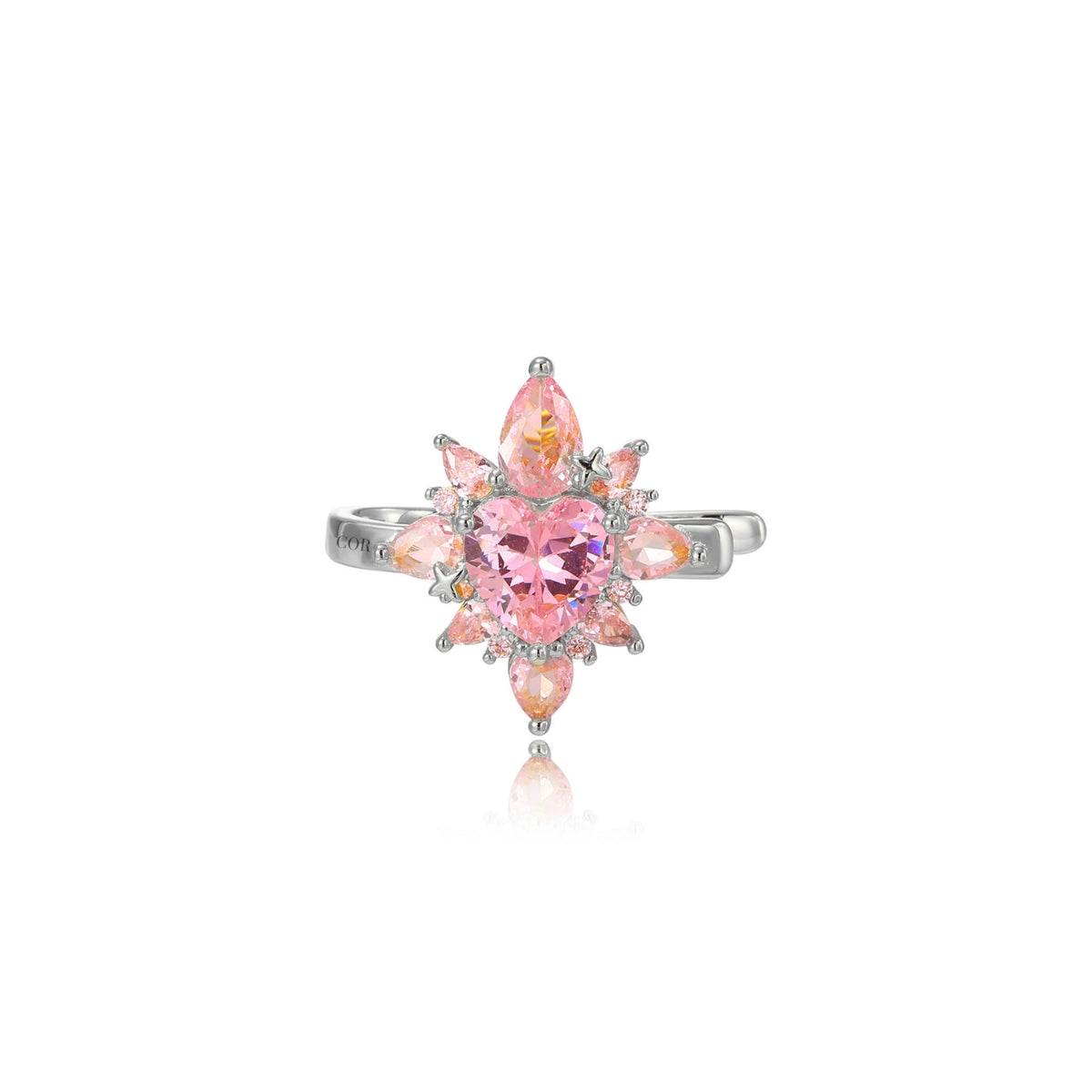 Rua Pink Starlight Heart Ear Cuff