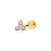 Titanium Mini Pink Triangle Flat Back Stud