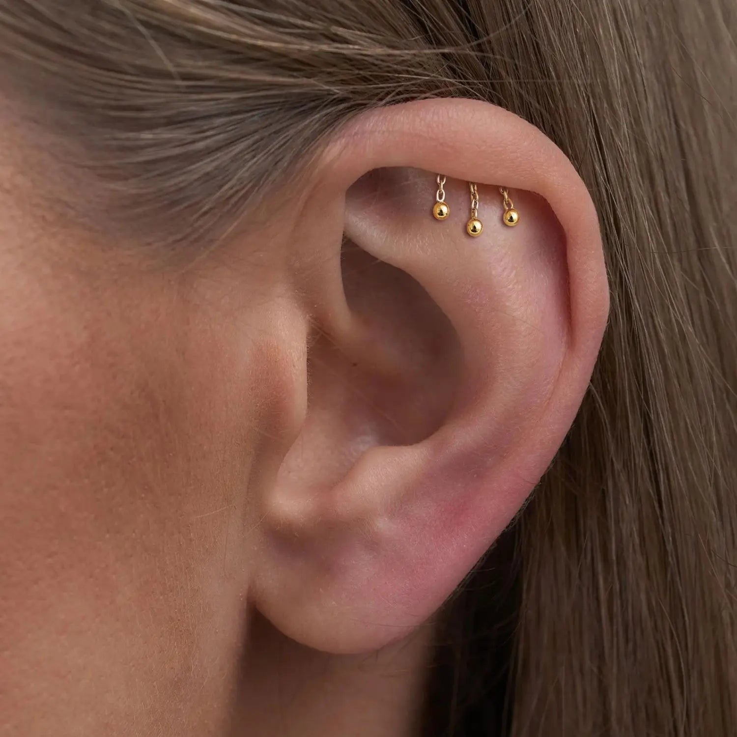 Titanium Dangling Ball Hidden Helix Piercing Stud