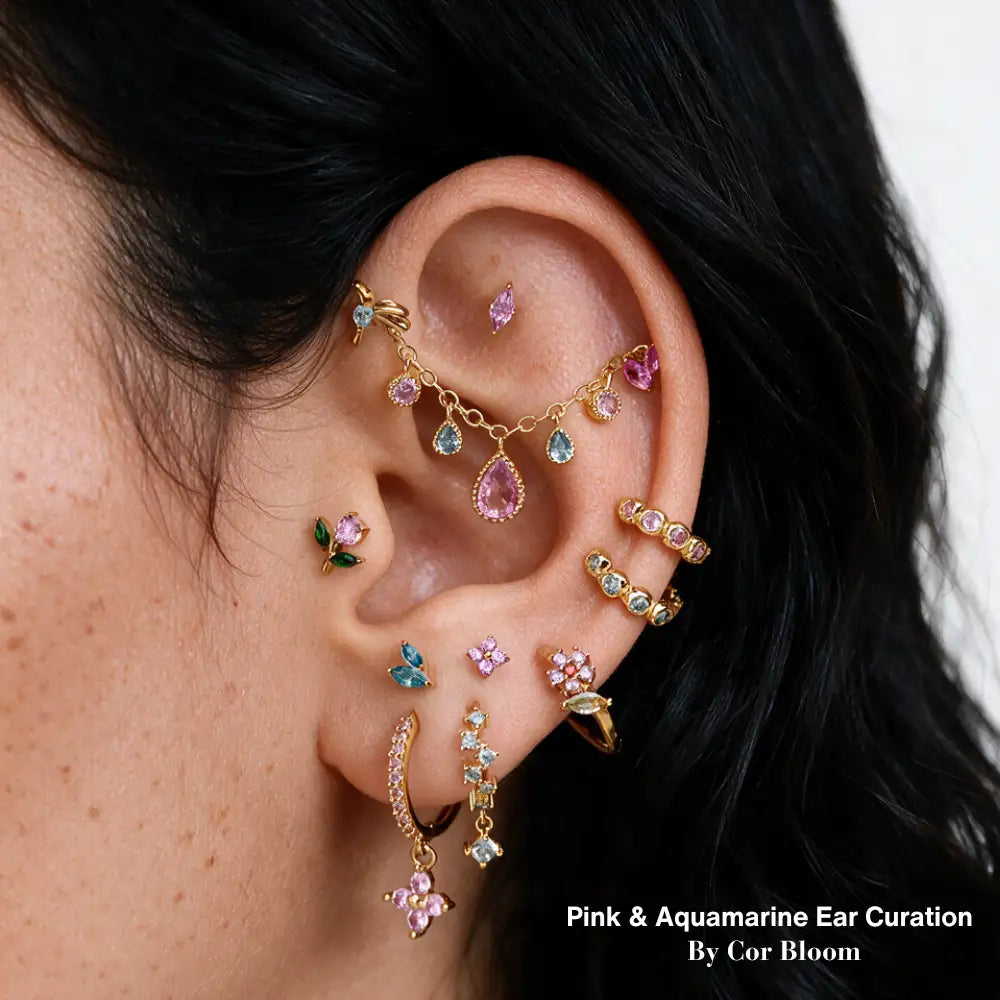 Titanium Gracelyn Pink Spring Flower Flat Back Stud
