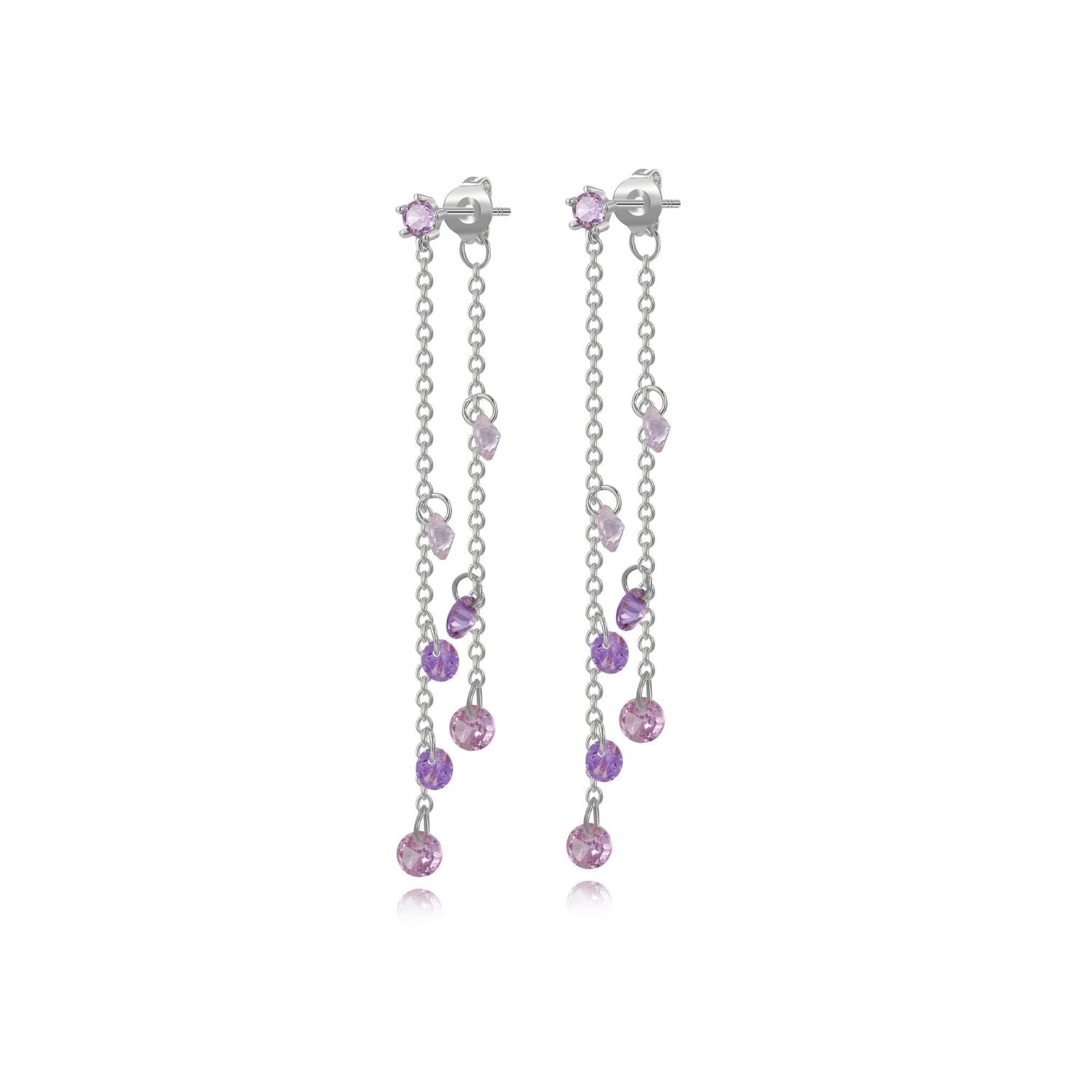 Shimmering Amethyst Dewdrop Stud Earrings
