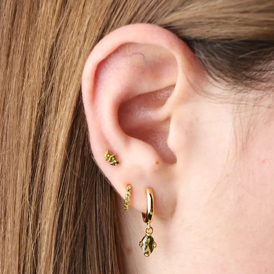 Arya Peridot Pave Hoop Earrings