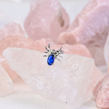 Titanium Blue Sapphire Spider Flat Back Stud