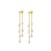 Shimmering Diamond Dewdrop Stud Earrings