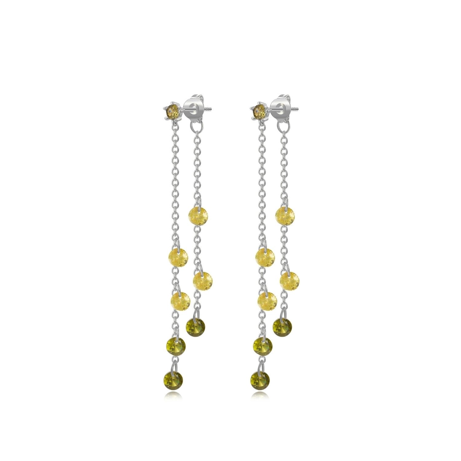 Shimmering Peridot Dewdrop Stud Earrings