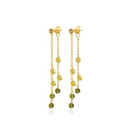 Shimmering Peridot Dewdrop Stud Earrings