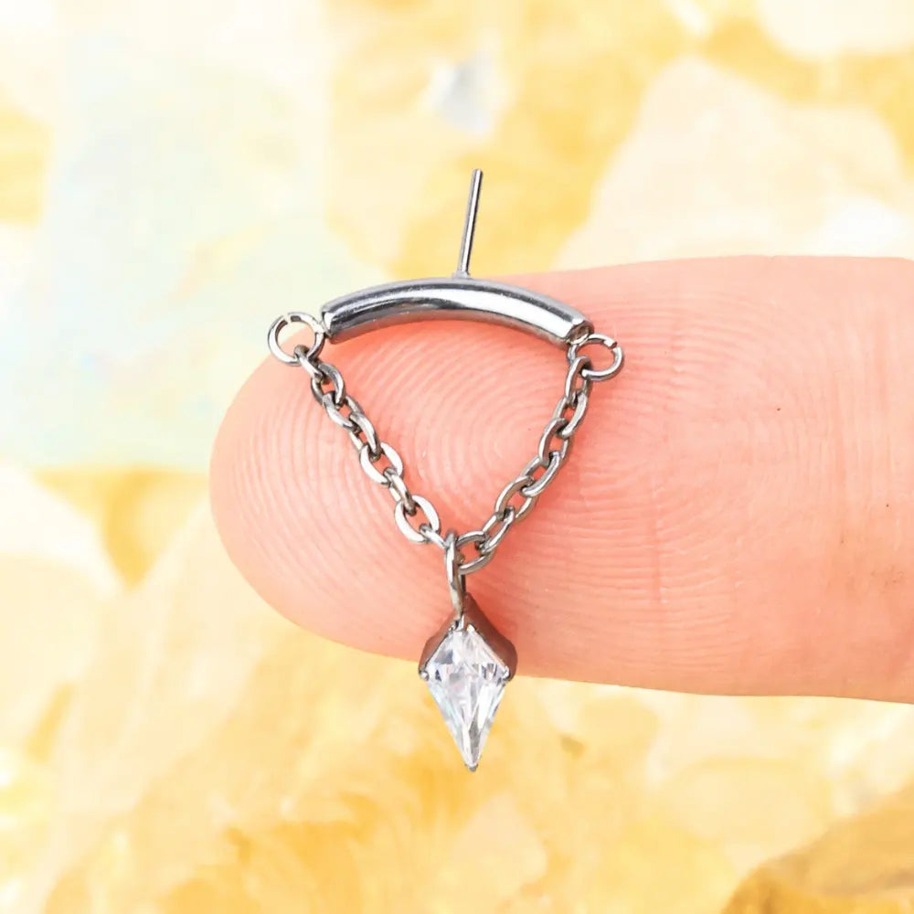 Titanium Yareli Kite Dangle Stud - Vertical Helix & Hidden Rook