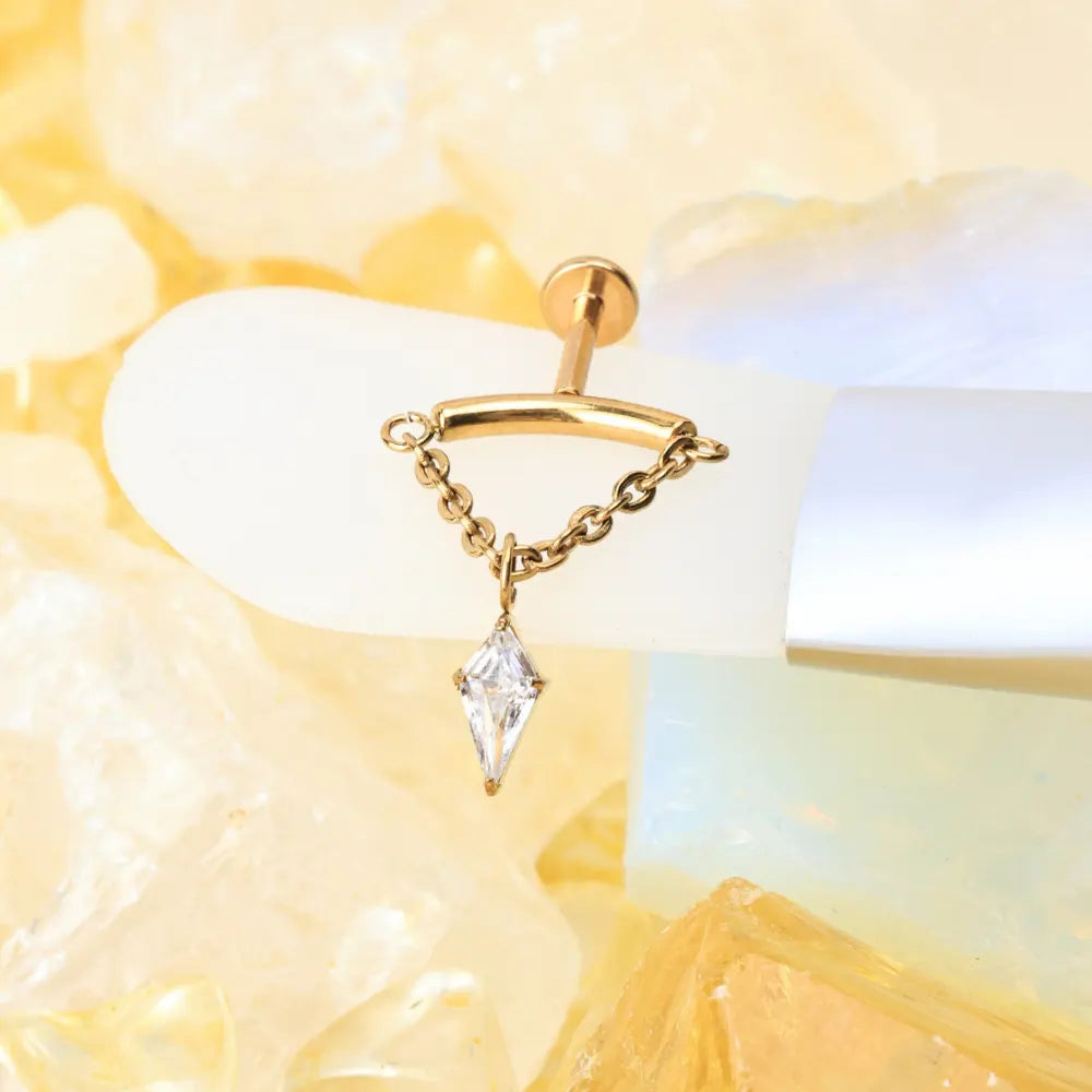 Titanium Yareli Kite Dangle Stud - Vertical Helix & Hidden Rook