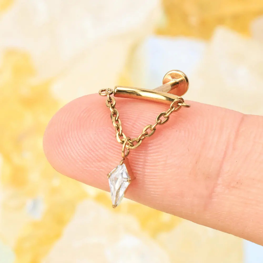 Titanium Yareli Kite Dangle Stud - Vertical Helix & Hidden Rook